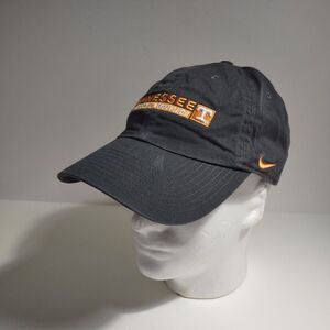 TN Vols Nike Swoosh Black Orange Embroidered Baseball Adjustable Strapback Cap